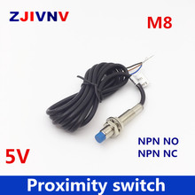 2 pcs/lot 5v proximity switch metal proximity sensor working voltage 5v 3 wires M8 NPN NO/ Normally open for microcontroller 2024 - buy cheap