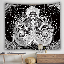 Arte abstrata tapeçaria estilo sereia tapeçaria mandala papelão parede pendurado toalha yoga tapete mesa pano decoração 2024 - compre barato
