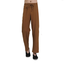 Высококачественные мужские льняные брюки, одежда для йоги, одежда для медитации, Хлопковые Штаны 2024 - купить недорого