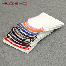 HUISHI 2019 New 14 Colors Men's White Pocket Square Cotton Solid Handkerchief Chest Towel Prom Holiday Party Suit Hankies 23CM 2024 - buy cheap