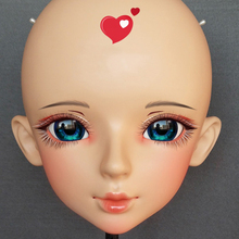 Shi-04-mascarilla de media cabeza de resina para mujer, Cosplay de Anime japonés, máscara de rol de Lolita, crossvestido, máscara de muñeca 2024 - compra barato