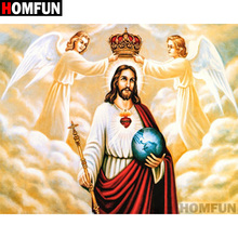 HOMFUN-pintura de diamante 5D DIY "Jesús ángel", cuadrados o redondos de imitación bordado de diamantes, estilo punto de cruz 5D, decoración del hogar, A06926 2024 - compra barato