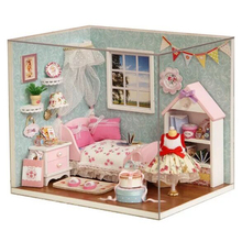 Casa de bonecas, casa de bonecas de madeira, miniaturas, brinquedos com luzes led, presente de aniversário, modelo de quarto de criança 2024 - compre barato