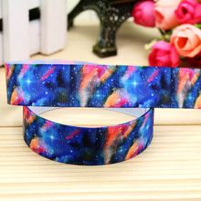 DUWES 7/8'' Free shipping galaxy printed grosgrain ribbon hair bow headwear party decoration wholesale OEM 22mm H5272 2024 - buy cheap