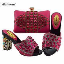 Zapatos africanos con punta abierta para mujer, bolso a juego de alta calidad para fiesta de boda en fucsia, novedad del 40% 2024 - compra barato