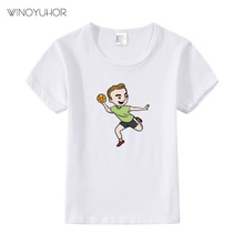 Playing Handball Print T-shirt Kids 2020 New Summer Tops Girls Boys Short Sleeve T Shirt Funny Cool Gift Baby Clothes 2024 - buy cheap