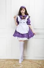 Ensen Halloween Maid anime cosplay Costumes for Womens Lovely lolita purple dress Half Sleevemaid uniform femininas  Fancy dress 2024 - buy cheap