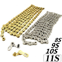 Bicycle chain 8/9/10/11 Speed X11 X11EL Super Light  mountain bike chain single 116 links Gold Silver original Bicycle Parts 2024 - buy cheap