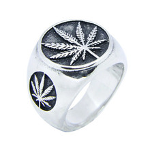 Rany&Roy Dropship Leaf Cool Ring 316L Stainless Steel Fashion Hiphop Style New Biker Ring 2024 - buy cheap