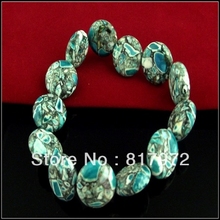 5pcs Howlite stone howlite round blue bead bangle bracelet elasticity adjustable party gift charm 2024 - buy cheap