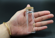50 Uds. Botellas transparentes de vidrio vacío de 37*80mm con tapón de corcho, frascos de vidrio, frascos de almacenamiento, botellas de vidrio para alimentos líquidos de arena 2024 - compra barato