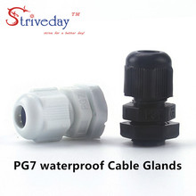 10pcs/lot White Black PG7 Nylon cable gland Wiring Accessories cable connector waterproof connector 2024 - buy cheap