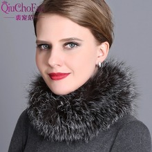 Women scarves for winter natural silver fox fur scarf warm collar brand new fashion fur shawl female winter fur ring 2024 - buy cheap