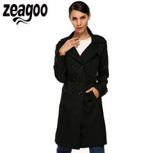 Zeagoo  Trench Coct Women Fashion Lady Casual Double Breasted Long Dust Coat Windbreaker Trench Overcoat with Belt casaco 2018 2024 - buy cheap