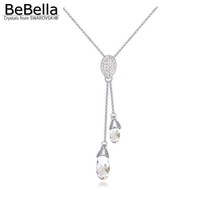 BeBella-collar con colgante de briolette de cristal, joyería de diseño, 3 colores, hecho con Elementos Swarovski, para boda 2024 - compra barato