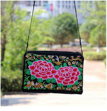 New National Floral Embroidery Women Handbag!Hot Three-Zippers Carrier Ethnic National Top Bohemian Lady canvas Shopping Carrier 2024 - buy cheap