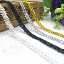 20Yard/lot Manual DIY lace trim ethnic stage garment accessories ribbon material gold silver black lace fabric 0.8cm wide SM197 2024 - buy cheap