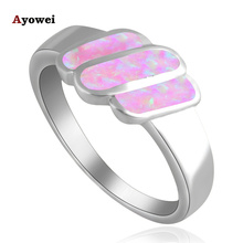 Wedding rings for women Popular 925 silver fashion jewelry Light Purple fire opal rings USA SZ #5.5#6.5#7#8#9#10 OR639A 2024 - buy cheap