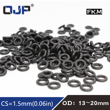 10PCS/lot Fluorine rubber Ring Black FKM Oring Seal 1.5mm Thickness OD13/14/15/16/17/18/19/20mm Rubber O-Ring Seal Gasket Washer 2024 - buy cheap