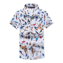 5XL Mens Hawaiian Shirt Animal Print Summer Fashion Casual Short Sleeve Shirts Men Hawaii Brand Beach Clothing Camisa Masculina 2024 - buy cheap