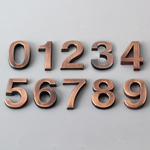 Placa adesiva da etiqueta do número do hotel do assoalho do endereço da porta do edifício do metal de digitas 0-9 do chapeamento do hotel do bronze 2024 - compre barato