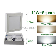 10pcs+ Free shipping 12W Square Surface Mounted LED Ceiling Light Aluminium Panel White Living Room Light  Lamp Square AC85-265V 2024 - buy cheap