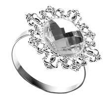 Calidad 12 piezas anillos servilleteros titular boda banquete cena decoración plata recepción de la boda Configuración de la Mesa 2024 - compra barato