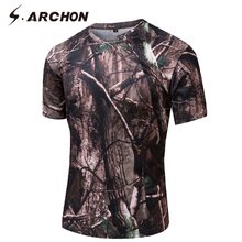 S.ARCHON Summer Quick Dry Military T-shirt Man Short Sleeve O Neck Tactical T-shirt Casual Breathable Army Camo Combat TShirt 2024 - buy cheap