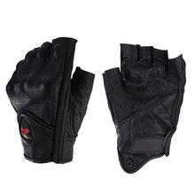 Guantes de cuero transpirables para motocicleta, de medio dedo, para verano, para Motocross, caza táctica, ciclismo, Unisex 2024 - compra barato