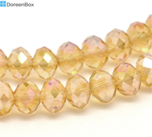 Doreen Box hot-  Champagne AB Color Crystal Glass Faceted Rondelle Beads 8mm,Approx 144Pcs (B14922) 2024 - buy cheap