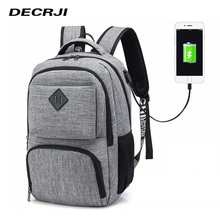 DECRJI Casual Oxford men Backpack School Bags For Teenager Student Unisex USB Charging Backpack Male 15 Inch Laptop Travel Bag 2024 - buy cheap