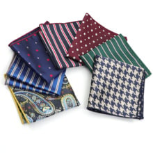 Men's Handkerchief Polka Dot Striped Woven Printing Pocket Square Hankies Business Casual Polyester Hanky NO.21-44 2024 - buy cheap