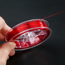 Cordón elástico de cristal rojo para hacer joyas, cuerda para collar, pulsera, suministro, 1 rollo de 0,5/0,6/0,8/1,2mm 2024 - compra barato