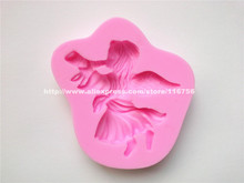 New! Free Shipping  A Girl With A Horn Shaped Silicone Mold Cake Decoration Fondant Cake 3D Mold Food Grade Silicone Mould 236 2024 - buy cheap