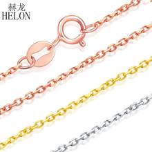 HELON 18k Rose Gold /Yellow Gold/ White Gold Chain 18" About 45cm Necklaces Wedding Party Women For Pendant Lady Gift Jewelry 2024 - buy cheap