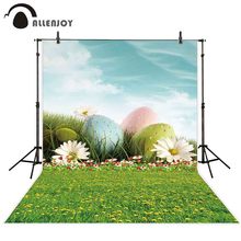Allenjoy Пасхальный фон для фотосъемки весенний цветок Яйцо небо зеленая трава фон фотостудия Фотофон фотосессия реквизит 2024 - купить недорого