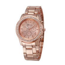 Relogio feminino Rose Gold Mulheres À Moda Da Forma relógio de Luxo Strass Aço Inoxidável Relógio Esportivo Relógio de Quartzo Venda Quente 2024 - compre barato