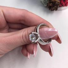 Classic Luxury Real Solid 925 Sterling Silver Ring 10 Hearts Arrows Zircon Wedding Jewelry Rings Engagement For Women 2024 - buy cheap