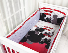 Promotion! 6PCS Cartoon Boy Baby Cot Crib Bedding Set cuna baby bed bumper Sheet (bumpers+sheet+pillow cover) 2024 - buy cheap