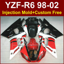 Kits de carenado para YAMAHA YZFR6, 1998, 1999, 2000, 2001, 2002, color rojo y negro, carenados personalizados, YZF R6, 98-02, YZF1000, cuerpo GF7R, gran oferta 2024 - compra barato