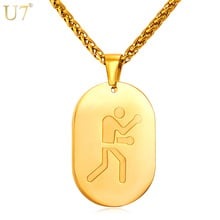 U7 New Necklace Women Lucky Jewelry Simple Strokes Of Boxing Game Sporty Gold Color Dog Tags Necklace For Men P843 2024 - buy cheap