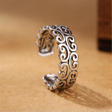 Novo criativo thai prata oco flor 925 prata esterlina jóias feminino personalidade requintado presente abertura anéis r166 2024 - compre barato