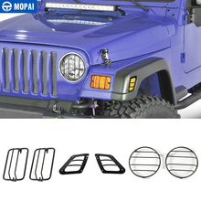 Mopai-capa decorativa para farol de carro, decoração de faróis dianteiros e externos, para jeep wrangler tj 2005-2011 2024 - compre barato