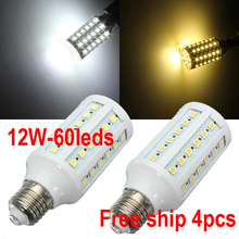 Ultra bright LED bulb 12W E27 E14 B22 110V/220V Cold White Warm White light LED lamp with 60led 360 degree Spot light Free ship 2024 - buy cheap