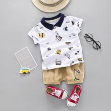 2020 NEW Summer Children Infant Boys Clothes Cartoon Bag Car T-Shirt Shorts Cotton Toddler Fashionable Clothing Kids Tracksuits 2024 - buy cheap