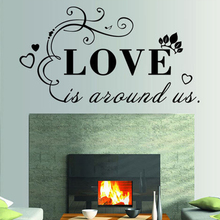 Love is Around Us Lettering Pattern Vinyl Removable Wall Stickers for Sweet Living Room Decals Waterproof Art Murals YY64 2024 - buy cheap