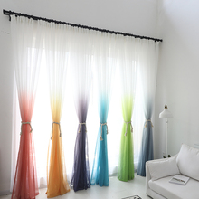 Tulle Curtains 3d Printed Kitchen Decorations Window Treatments Gradient Living Room Divider Sheer Voile Curtain Single Panel 2024 - buy cheap