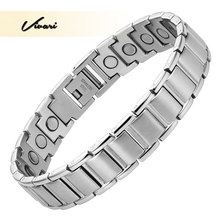 Vivari Healing Men's Health Bracelets Bangles Power Energy Health Bracelet Silver Color Stainless Steel Bracelet Pulseras Hombre 2024 - buy cheap