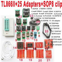USB программатор Minipro TL866II, 25 адаптеров, разъем SOP8, Зажим IC, Bios Flash EPROM для IC тестеров, серия по 2024 - купить недорого
