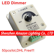 50pcs led dimmer DC 12-24V 8A Light Dimmer Bright Brightness Adjustable Controller Single Color LED controller DHL Free shipping 2024 - buy cheap